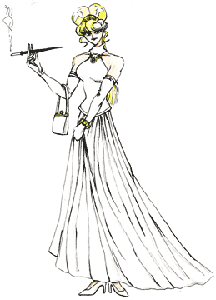 Annette Breié in a white dress