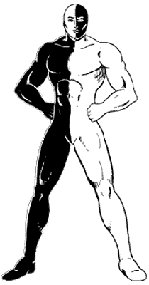 black and white