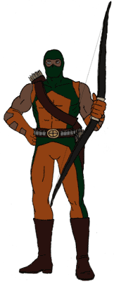 Longbow in his new costume