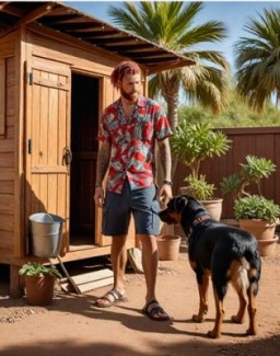 Aidan and his furry baby